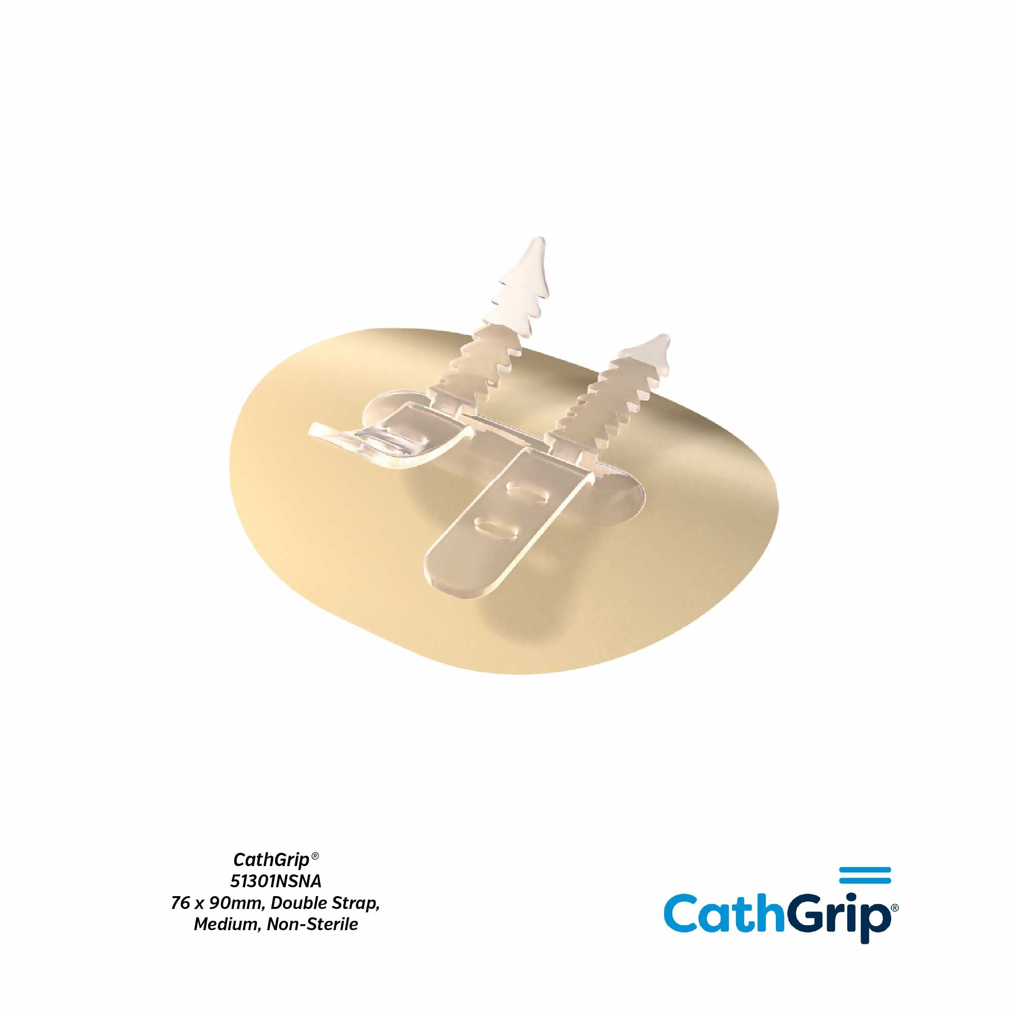 CathGrip® Tube Securement Device (76 x 90mm, Double Strap, Medium, Non