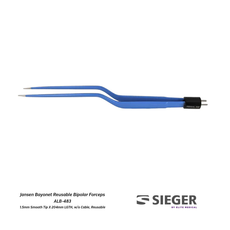 Sieger® Jansen Bayonet Reusable Bipolar Forceps with Smooth Tip