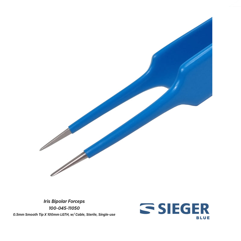 Sieger Blue® Iris Bipolar Forceps with Smooth Tip 