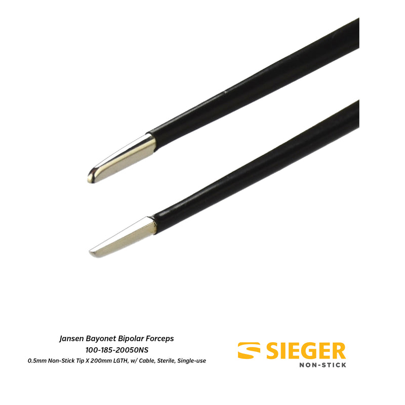 Sieger Non-Stick® Jansen Bayonet Bipolar Disposable Forceps with Non-stick Tip