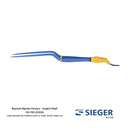 Sieger Blue® Jansen Bayonet Bipolar Forceps with Angled Shaft and Serrated Tip