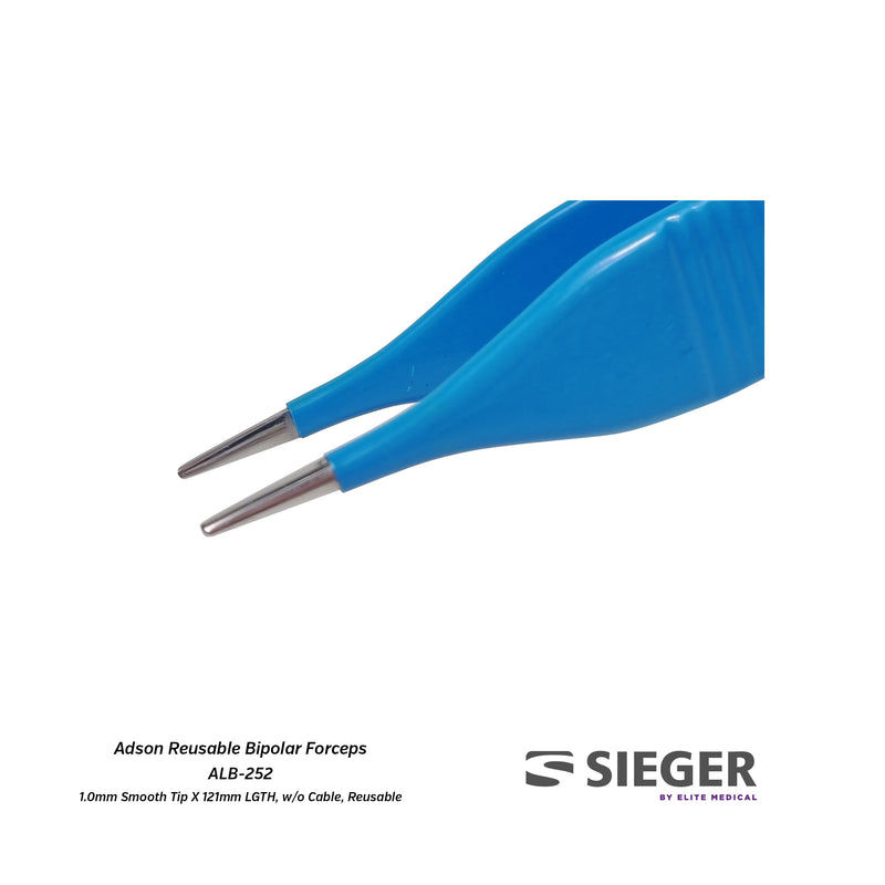 Sieger® Adson Reusable Bipolar Forceps with Smooth Tip