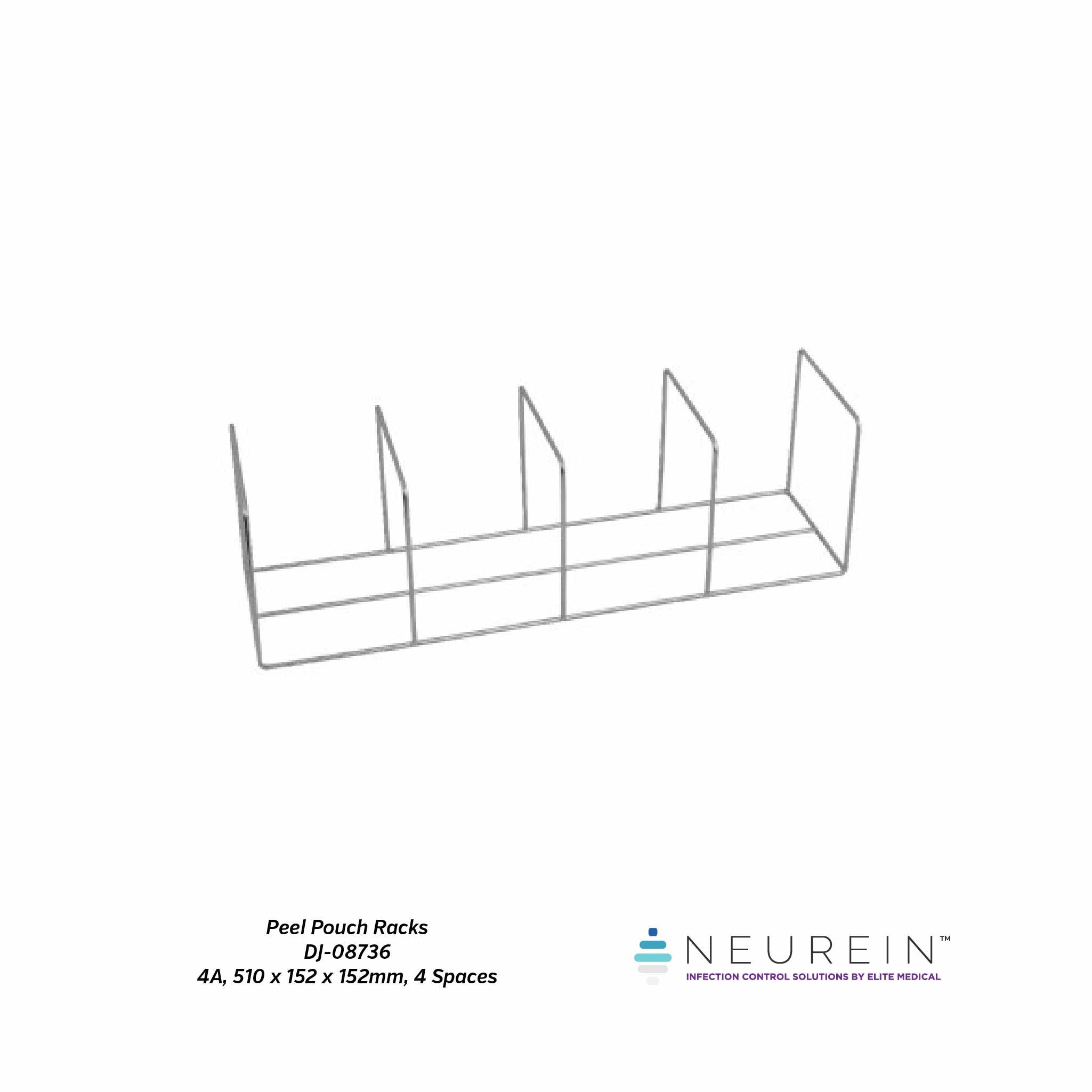 Neurein™ Peel Pouch Rack (4A, 510 x 152 x 152mm, 4 Spaces) - Elite Medical