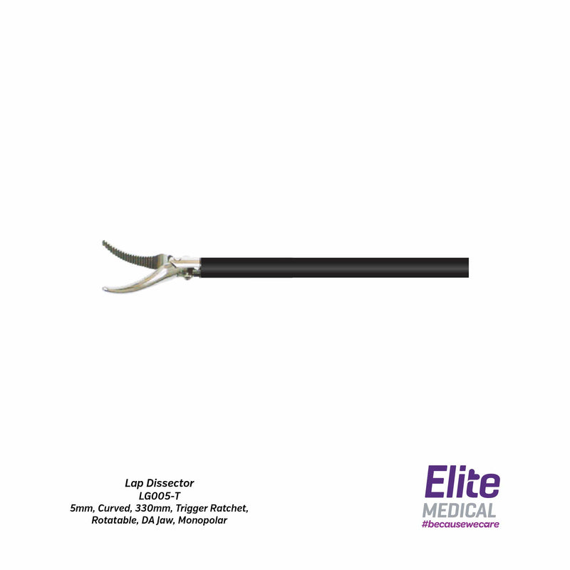 LaproSurge® Lap Dissector (5mm, Curved, 330mm, Trigger Ratchet ...