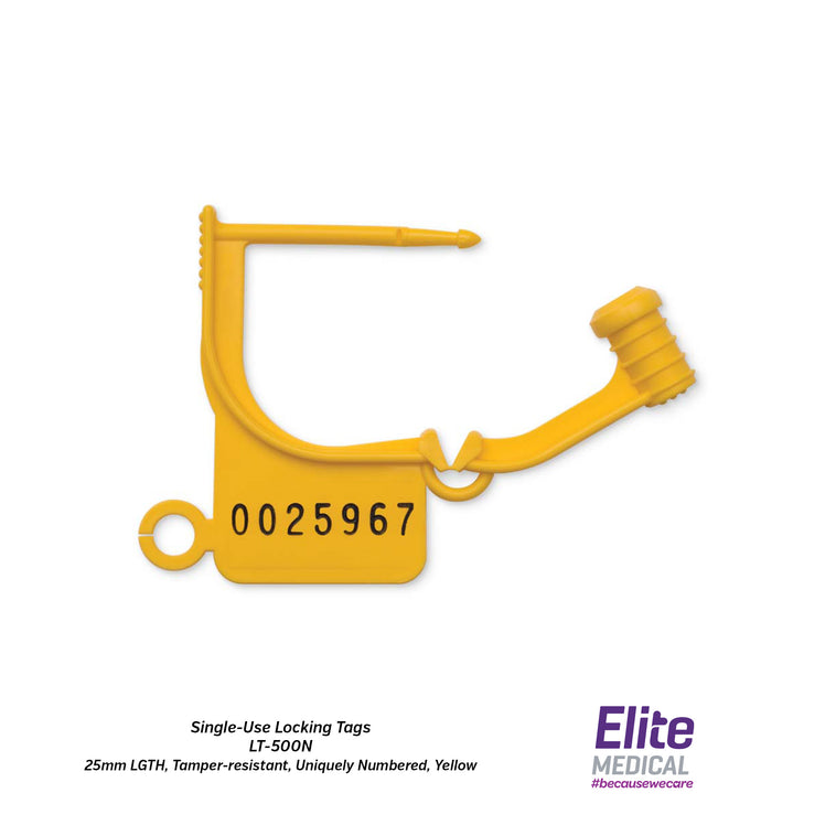 Key Surgical® Single-Use Locking Tags, Uniquely Numbered