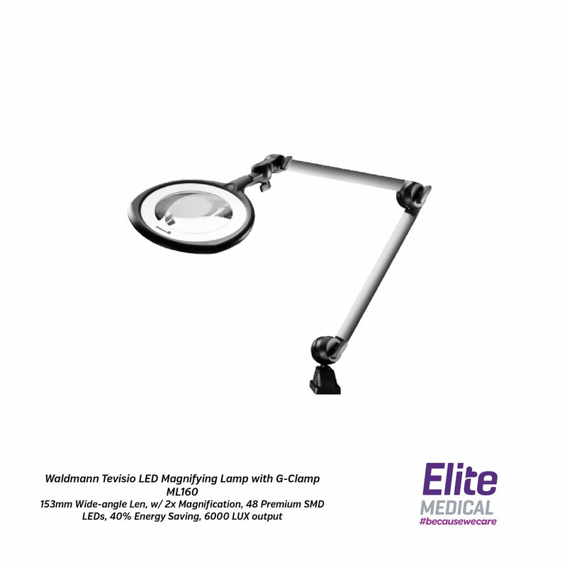 Waldmann Tevisio LED Magnifying Lamp with G-Clamp