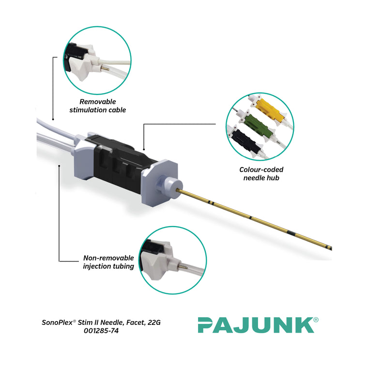 PAJUNK® SonoPlex® Stim II Peripheral Nerve Block Needle with Facet Tip