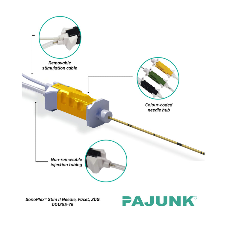 PAJUNK® SonoPlex® Stim II Peripheral Nerve Block Needle with Facet Tip