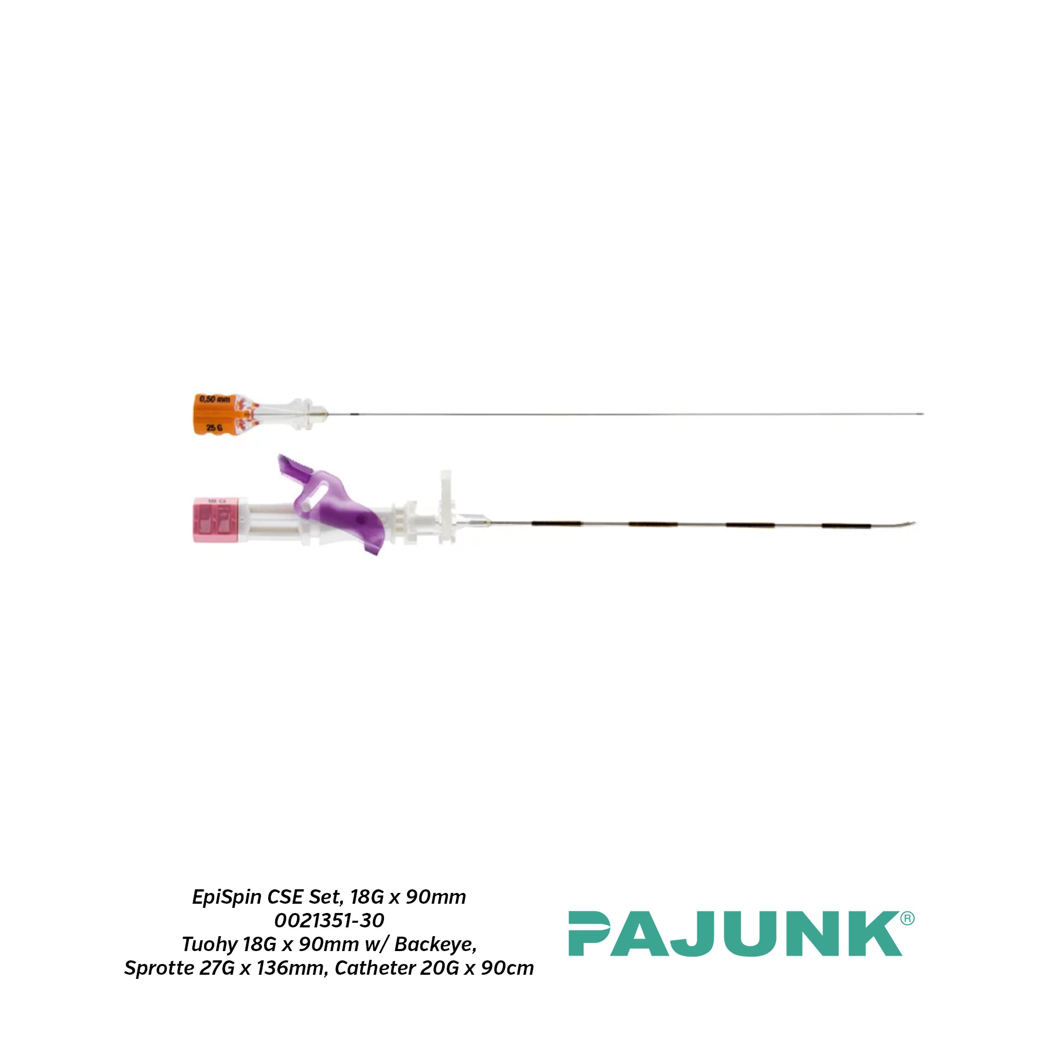 PAJUNK® EpiSpin CSE Set, 18G x 90mm (27G x 136mm Sprotte® Tip) - Elite ...