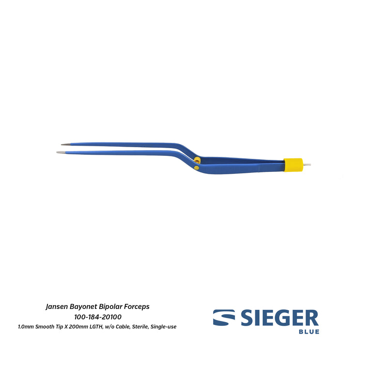 Sieger Blue® Jansen Bayonet Bipolar Forceps with Smooth Tip