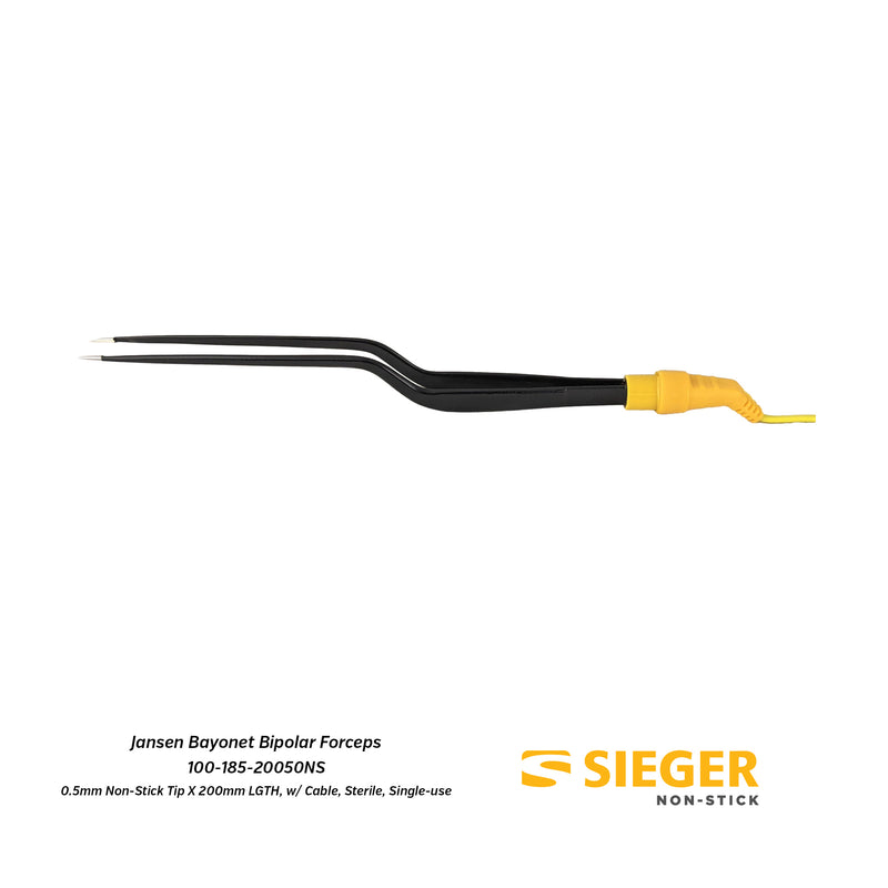Sieger Non-Stick® Jansen Bayonet Bipolar Disposable Forceps with Non-stick Tip