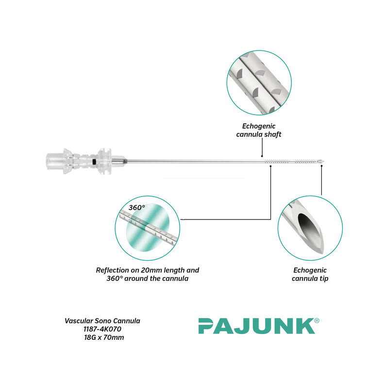 PAJUNK® VascularSono Ultrasound-compatible Vascular Puncture Cannula 