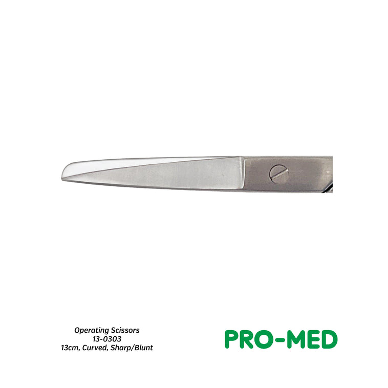 Operating Scissors (13cm, Curved, Sharp/Blunt)