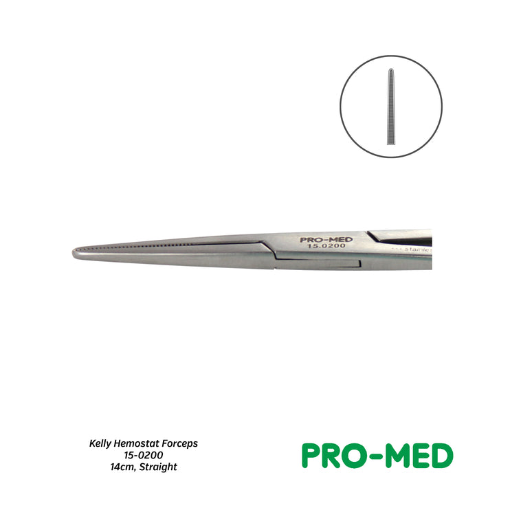 Pro-Med® Reusable Straight Kelly Hemostat Forceps