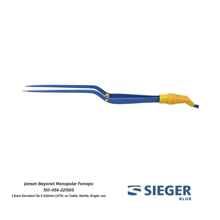 Sieger Blue® Jansen Bayonet Monopolar Forceps with Serrated Tip