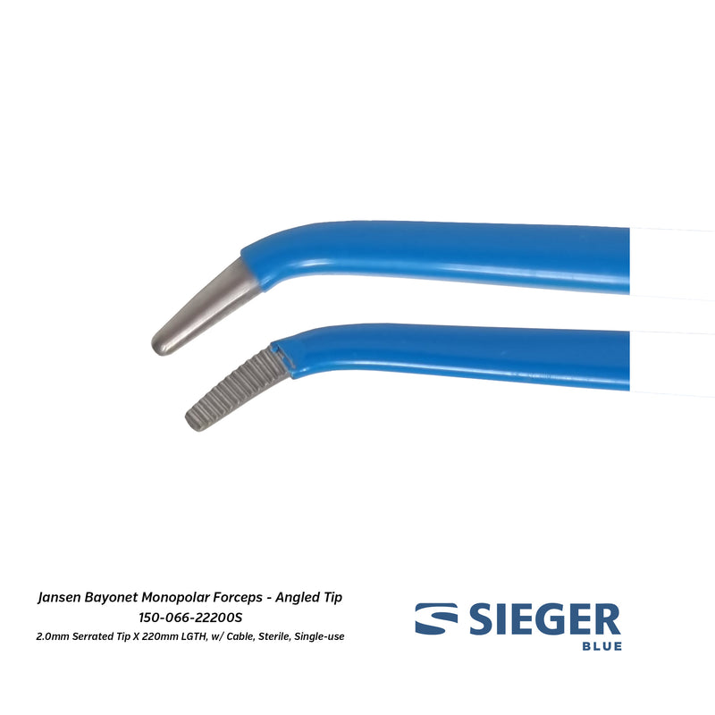 Sieger Blue® Jansen Bayonet Monopolar Forceps with Serrated Angled Tip
