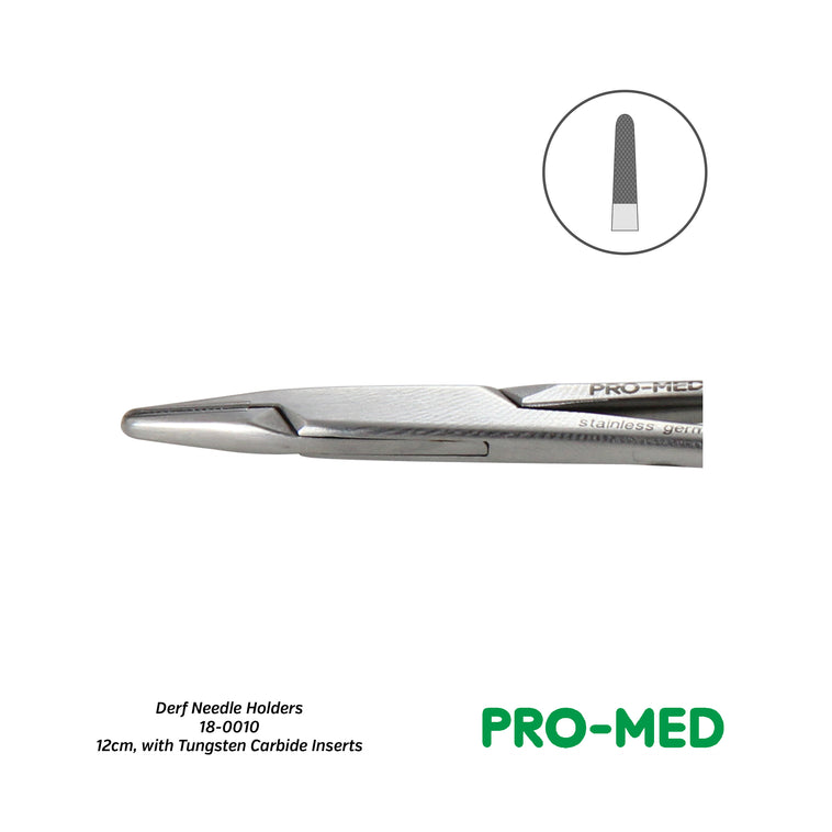 Pro-Med® Reusable Derf Needle Holder with Tungsten Carbide Inserts