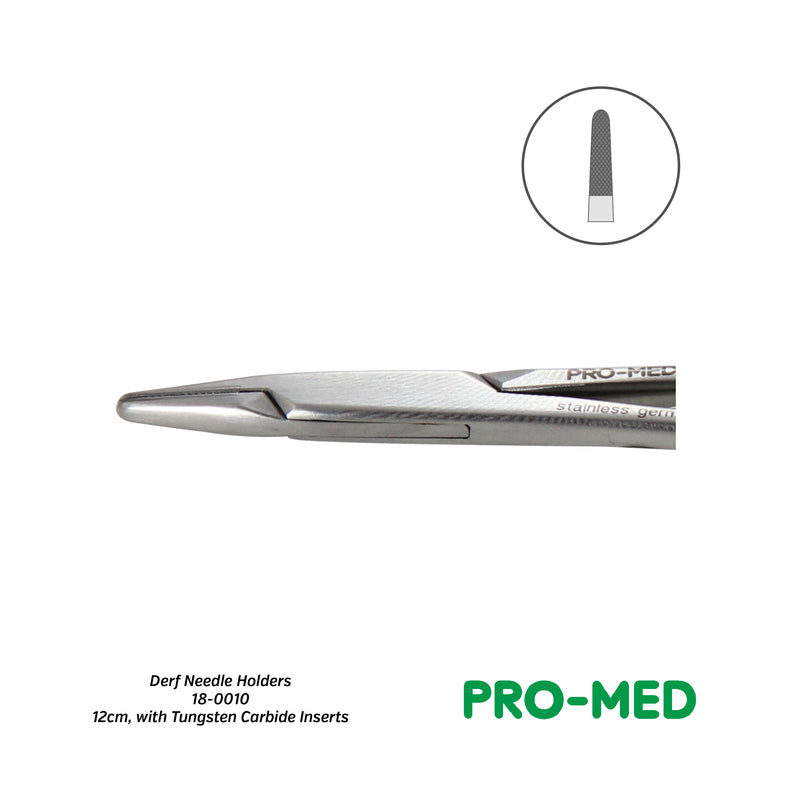 Pro-Med® Reusable Derf Needle Holder with Tungsten Carbide Inserts