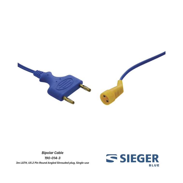 Sieger Blue® Bipolar Cable of Diathermy forceps for Electrosurgery Procedures