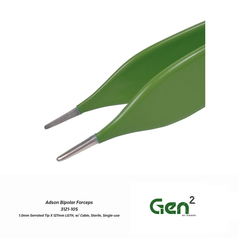 Gen2® Adson Bipolar Forceps with Serrated Tip 