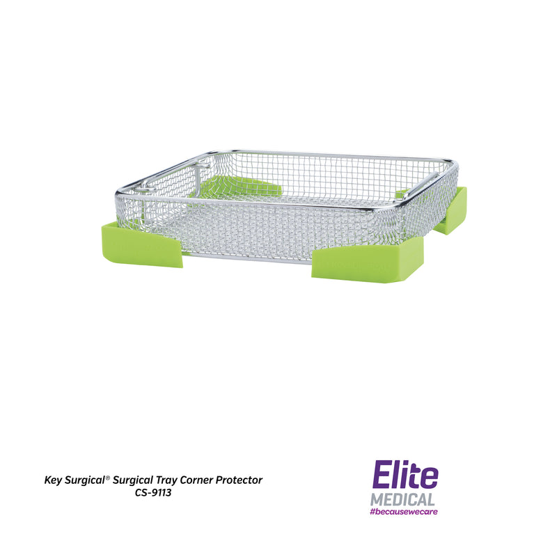 Surgical Tray Corner Protectors (Lime Green Silicone)