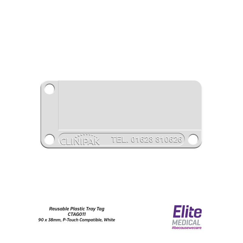 Key Surgical® Reusable P-Touch compatible Plastic Tray Tags for Medical Trays and Instruments