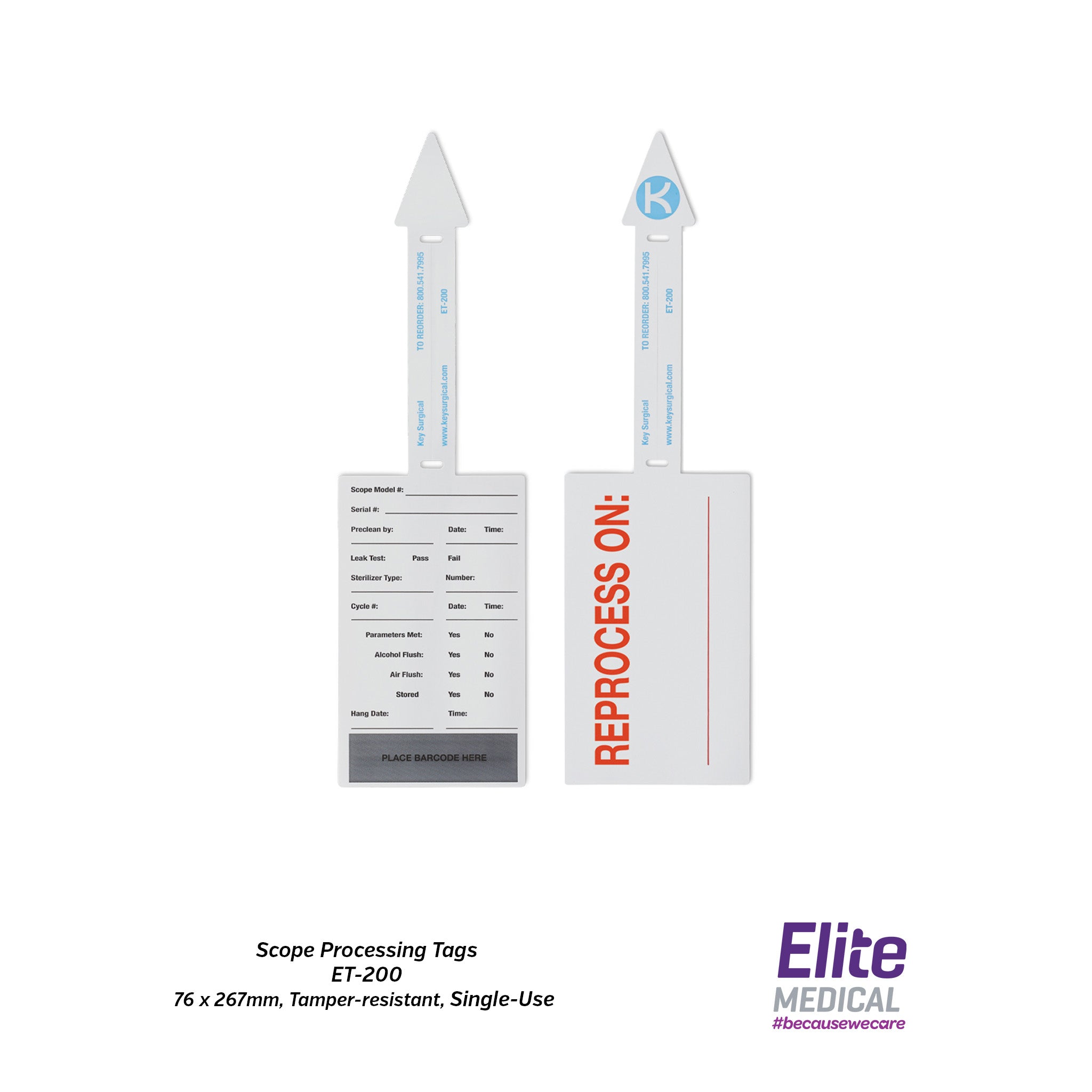 Single Use Scope STERIS® Single-Use Scope Processing Tags (76 x 267mm, Includes 1x Lab ...