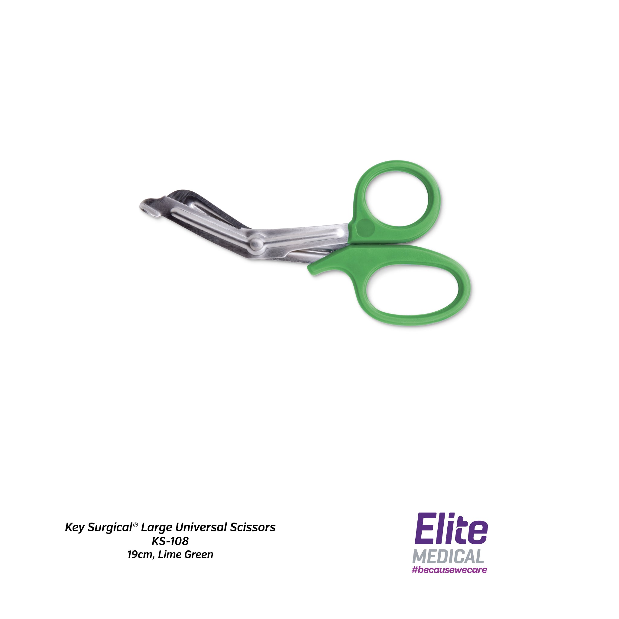 STERIS® Large Universal Scissors (19cm, Lime Green) - Elite Medical