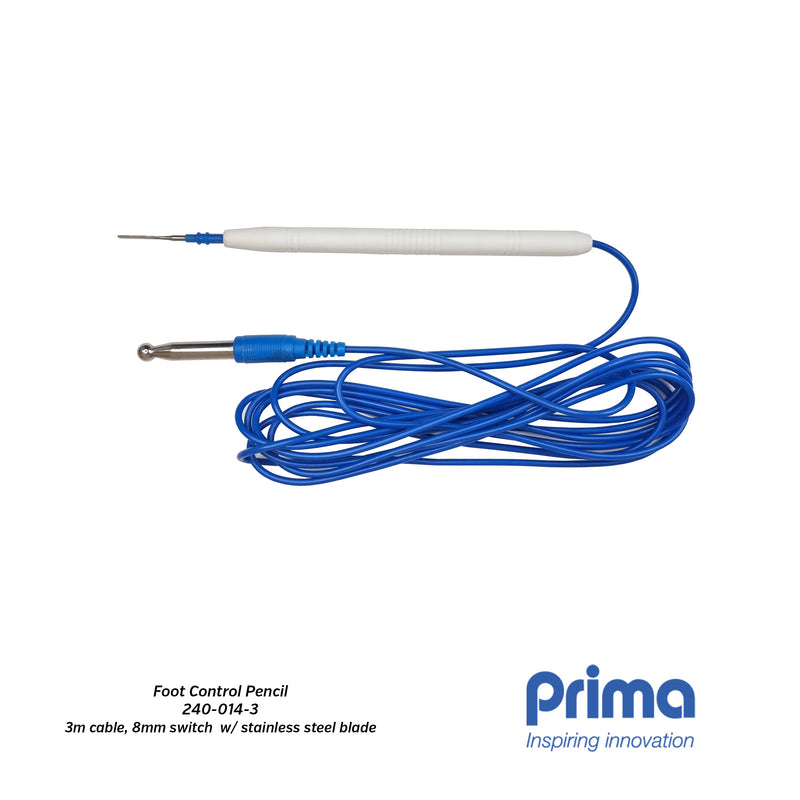 Foot Control Pencil (3m Cable, 8mm Switch, Stainless Steel Blade )